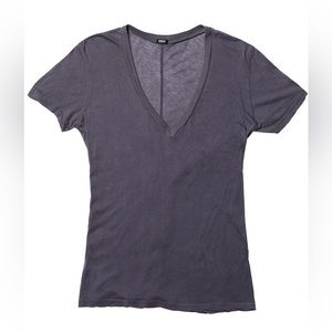 NWT Monrow Tri-Blend Relaxed V Neck Tee in Vintage Black